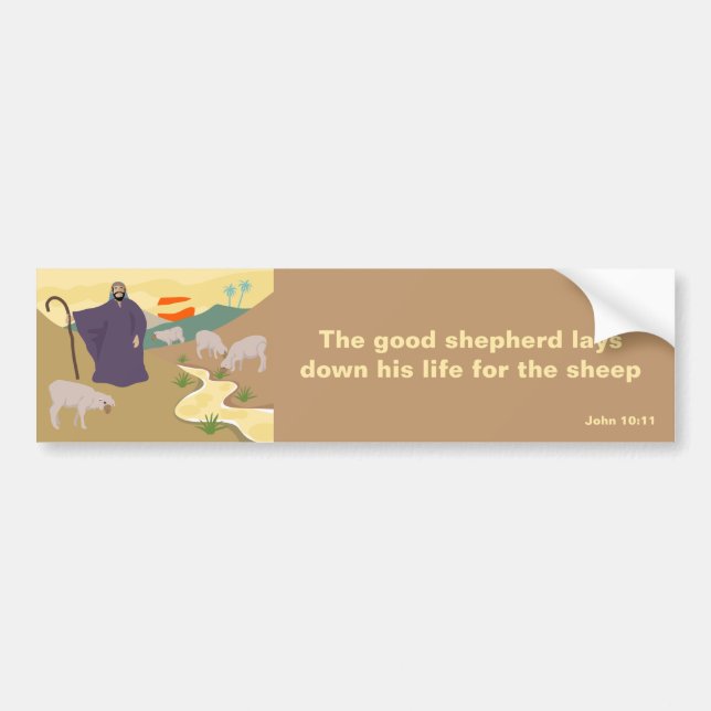 The Good Shepherd, Bible Scripture Verse Bumper Sticker (Front)