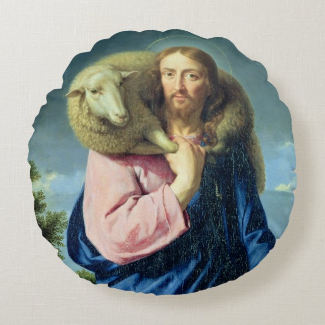 The Good Shepherd, c.1650-60 Round Cushion (Front)