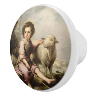The Good Shepherd, Esteban Murillo  Ceramic Knob