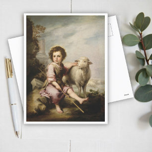The Good Shepherd, Esteban Murillo Postcard