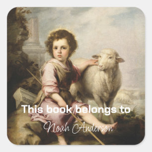 The Good Shepherd, Esteban Murillo Square Sticker