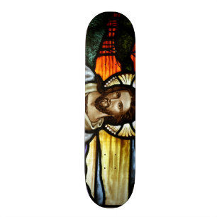 The Good Shepherd; Jesus on stained glass Skateboard