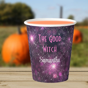 The Good Witch Sparkling Spider Webs 8oz  Paper Cups