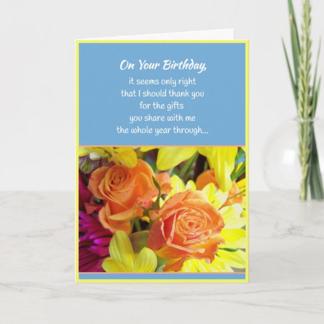 The Goodness of Your Heart...Birthday Thank You Card (Front)