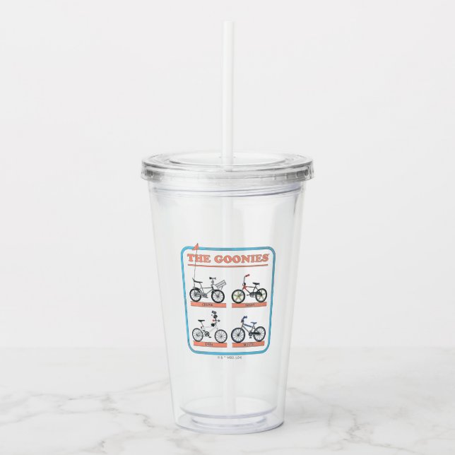 The Goonies Bicycle Chart Acrylic Tumbler (Front)