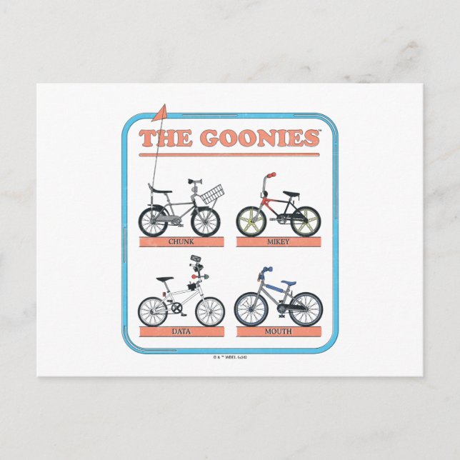 The Goonies Bicycle Chart Postcard (Front)