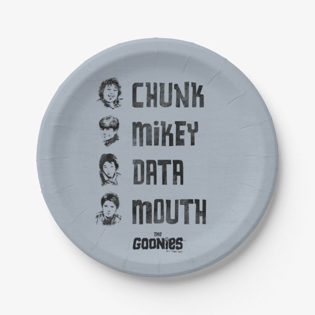 The Goonies | Chunk, Mikey, Data, Mouth Paper Plate (Front)