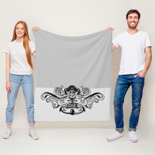 The Goonies "Never Say Die" Pirate Anchor Badge Fleece Blanket (In Situ)