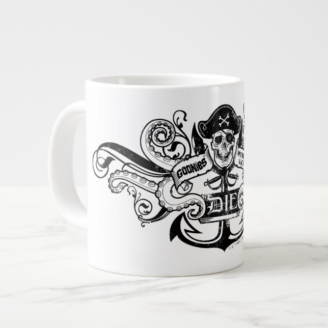 The Goonies "Never Say Die" Pirate Anchor Badge Large Coffee Mug (Front Left)