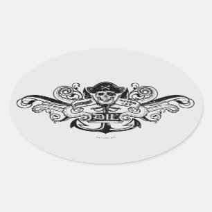 The Goonies "Never Say Die" Pirate Anchor Badge Oval Sticker