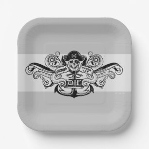 The Goonies "Never Say Die" Pirate Anchor Badge Paper Plate