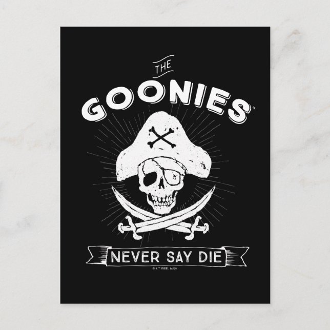 The Goonies "Never Say Die" Pirate Badge Postcard (Front)