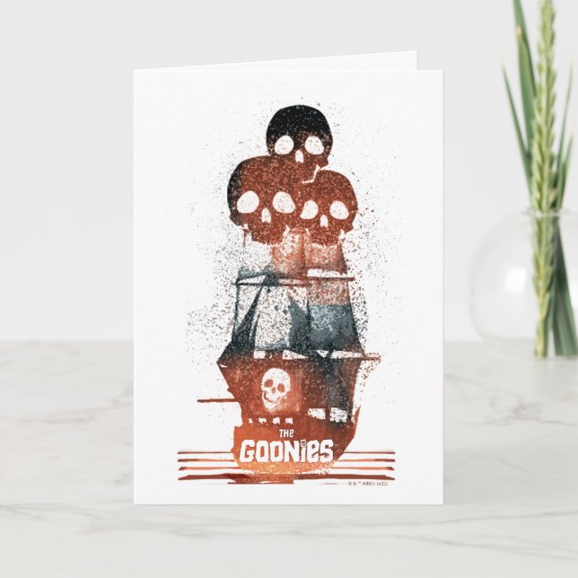 The Goonies Pirate Ship Silhouette Graphic Card (Front)