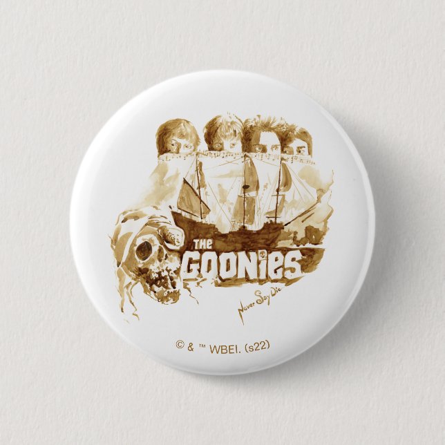 The Goonies Pirate Ship Watercolor Graphic 6 Cm Round Badge (Front)
