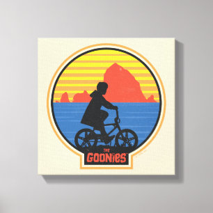 The Goonies Retro Mikey Riding Bike Graphic Canvas Print