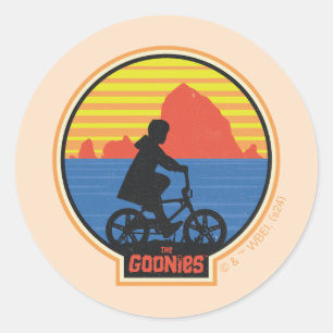 The Goonies Retro Mikey Riding Bike Graphic Classic Round Sticker