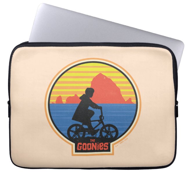 The Goonies Retro Mikey Riding Bike Graphic Laptop Sleeve (Front)