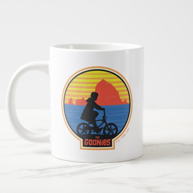 The Goonies Retro Mikey Riding Bike Graphic Large Coffee Mug (Left)