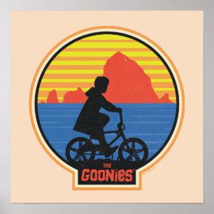 The Goonies Retro Mikey Riding Bike Graphic Poster