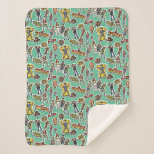 The Goonies Retro Sticker Pattern Sherpa Blanket