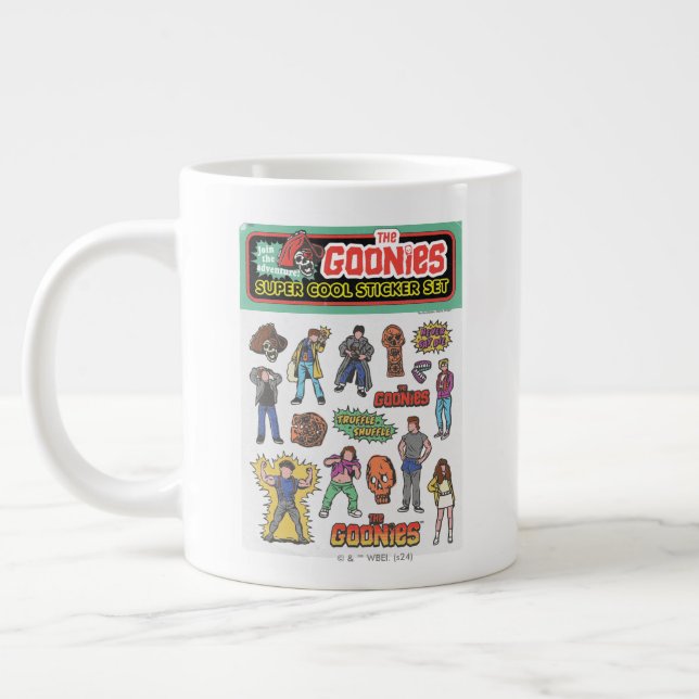 The Goonies Retro Sticker Sheet Graphic Large Coffee Mug (Left)