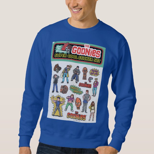 The Goonies Retro Sticker Sheet Graphic Sweatshirt (Front)