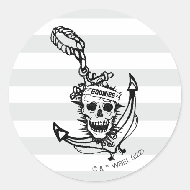 The Goonies Skull & Anchor Graphic Classic Round Sticker (Front)