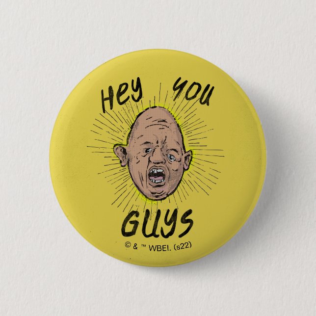 The Goonies Sloth Doodle "Hey You Guys" 6 Cm Round Badge (Front)