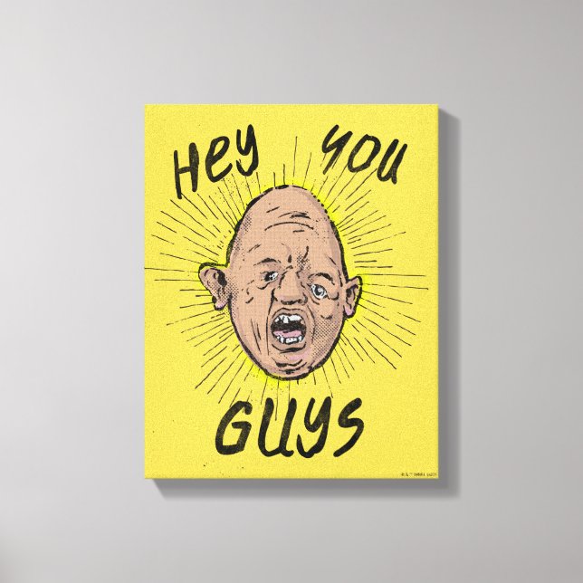 The Goonies Sloth Doodle "Hey You Guys" Canvas Print (Front)