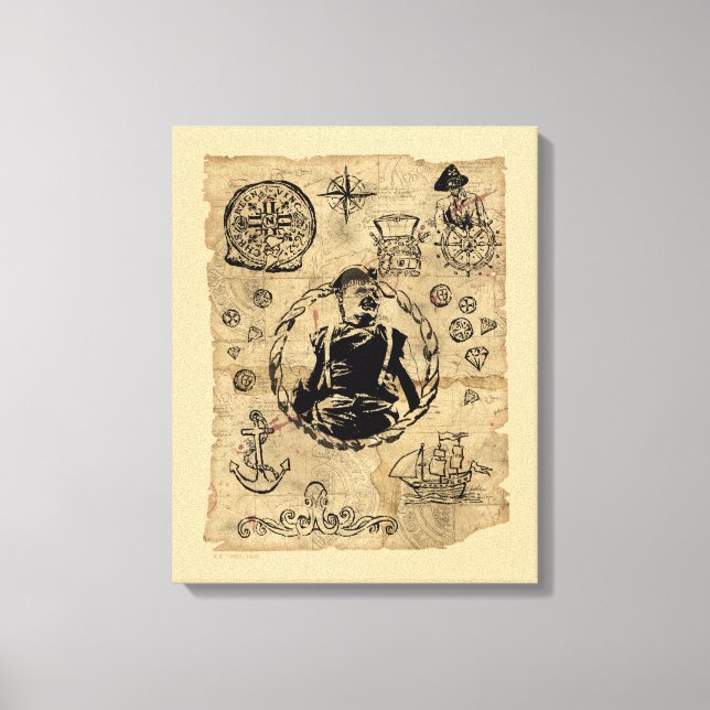 The Goonies Sloth Treasure Map Canvas Print (Front)