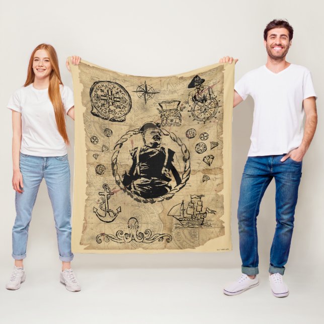 The Goonies Sloth Treasure Map Fleece Blanket (In Situ)