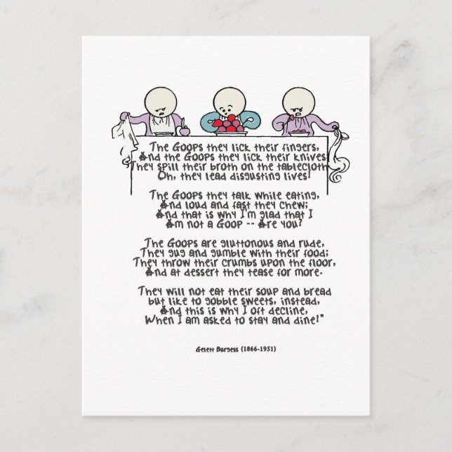 The Goops They Lick Their Fingers Postcard (Front)