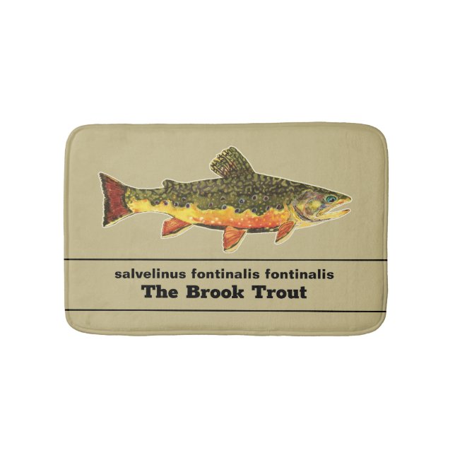 The Gorgeous Brook Trout for Fly Fishing Fans Bath Mat (Front)