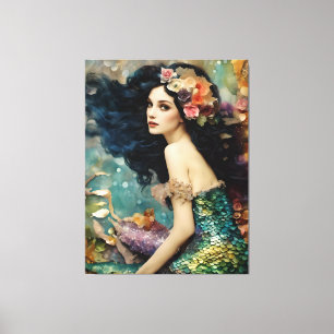 The Gorgeous Mermaid Collage Canvas Print