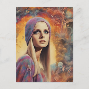 The Gorgeous Retro Lady Painting Postcard