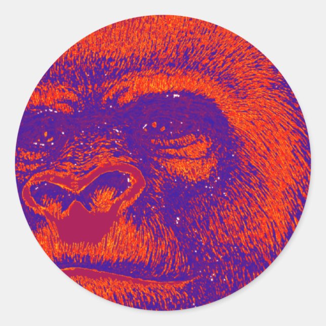 THE GORILLA 3D CLASSIC ROUND STICKER (Front)