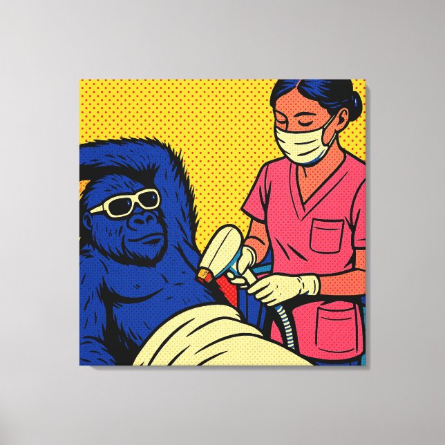  The Gorilla Who Goes to the Hair Removal Salon Canvas Print (Front)