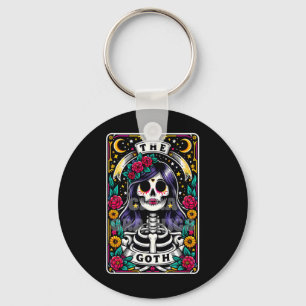 The Goth Funny Tarot Card Sarcastic Skeleton Skull Key Ring