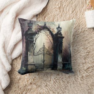The Gothic Cemetery Gate Series Design 12 Cushion