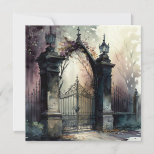 The Gothic Cemetery Gate Series Design 12 Invitation