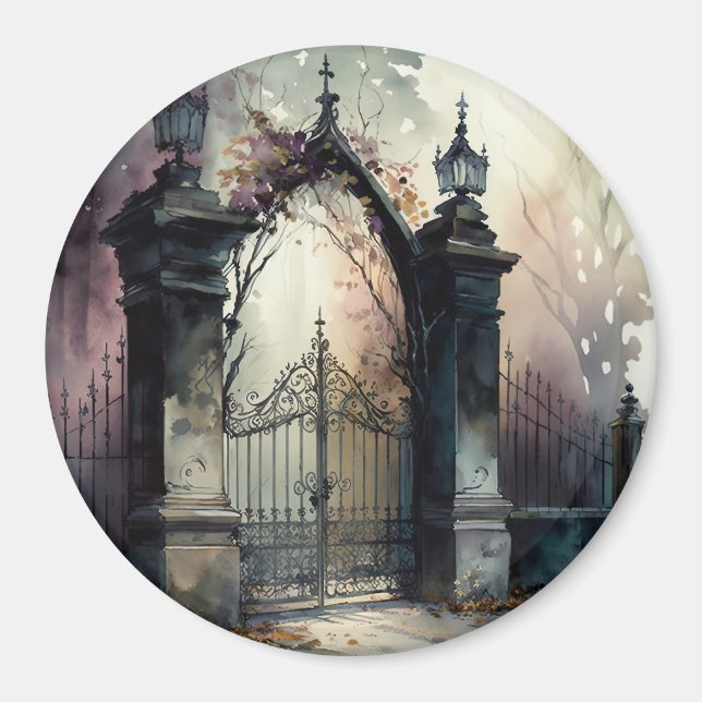 The Gothic Cemetery Gate Series Design 12 Magnet (Front)