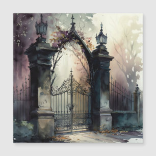 The Gothic Cemetery Gate Series Design 12 Magnetic Invitation