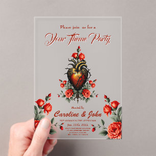 The Gothic elegance of the heart Acrylic Invitations