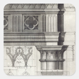 The Gothic Entablature and Capital Square Sticker