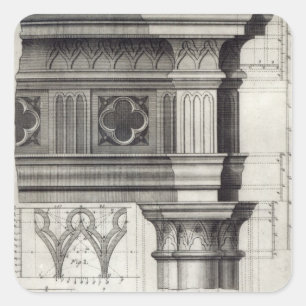The Gothic Entablature Square Sticker