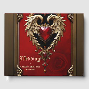 The gothic heart of fire and gold guest book
