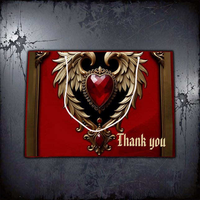 The gothic heart of fire and gold.  large gift bag (Creator Uploaded)