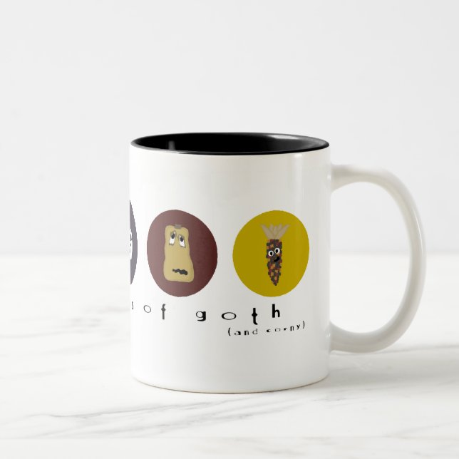 the gourds of goth (and corny!) polka Two-Tone coffee mug (Right)
