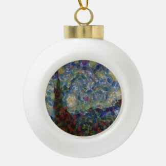 The Gourdy Night Starry Fine Art Spoof Ceramic Ball Christmas Ornament