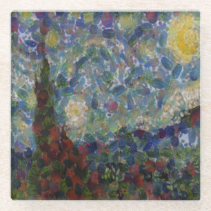 The Gourdy Night Starry Fine Art Spoof Glass Coaster